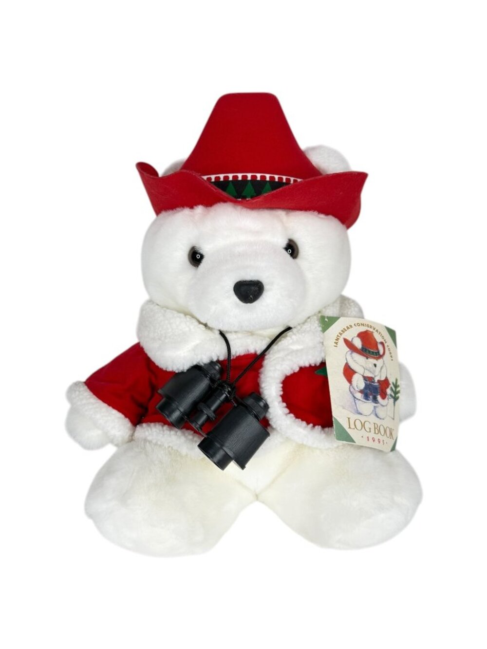 Vintage 1995 Santabear Plush Dayton Hudson Christmas Cowboy Hat Binoculars Tag‎